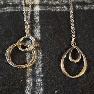 Elegant Silver Tone Pendant Necklace Set